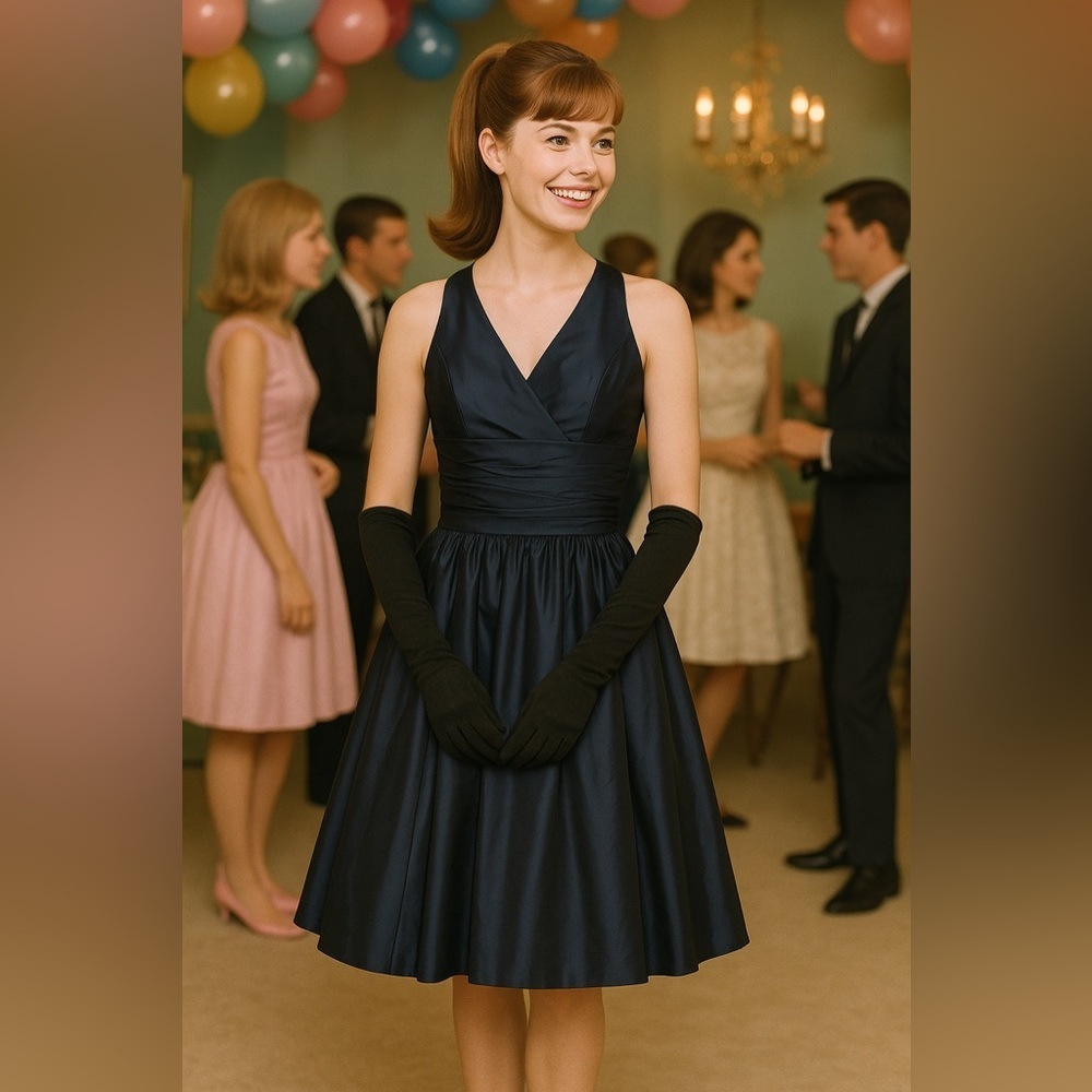 Vintage Watters & Watters Black Formal Dress – Size 6 – Timeless Elegance 1960s
